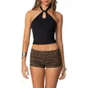 Edikted Alizee Crop Halter Top In Black
