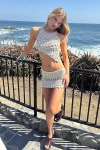 Edikted Alora Paillette Sequin Asymmetric Crop Top