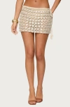 Edikted Alora Open Stitch Paillette Cover-up Miniskirt