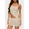 Edikted Alora Paillette Sequin Asymmetric Crop Top In White
