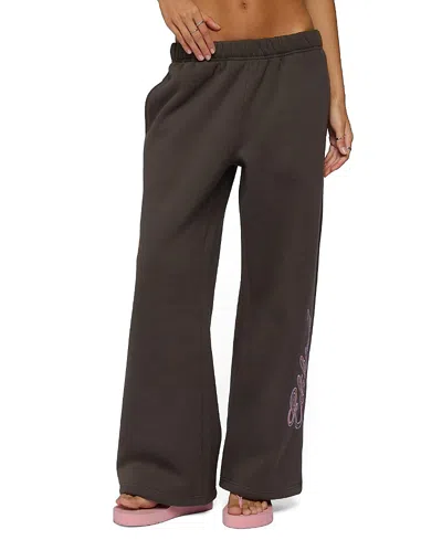 Edikted Always Sequin Sweatpants In Gray