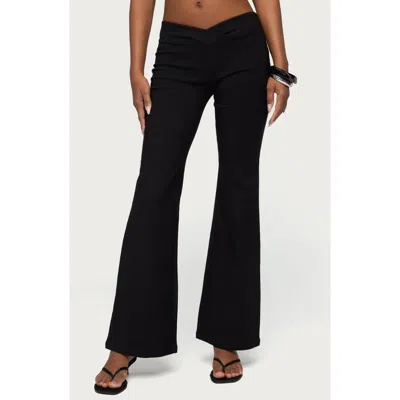 Edikted Alyce Crossover Flare Pants In Black