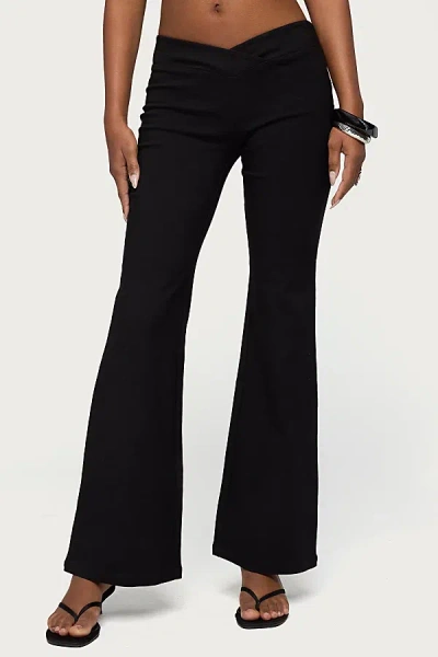 Edikted Alyce Crossover Flared Pants In Black, Women's At Urban Outfitters