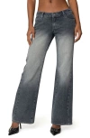 Edikted Alysse Low Rise Wide Leg Jeans In Gray-washed