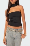 Edikted Alyssia Strapless Choker Top In Black