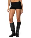 Edikted Amalie Low Rise Textured Knit Micro Shorts In Black