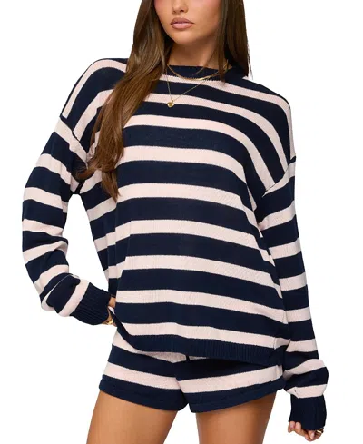 EDIKTED AMARIS OVERSIZED STRIPED KNIT SWEATER