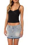 Edikted Amilia Lace Trim Tank Top In Black