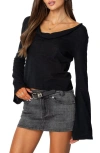 Edikted Amira Cowl Neck Sweater In Black