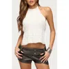 Edikted Amit Tiered Chiffon Backless Top In White