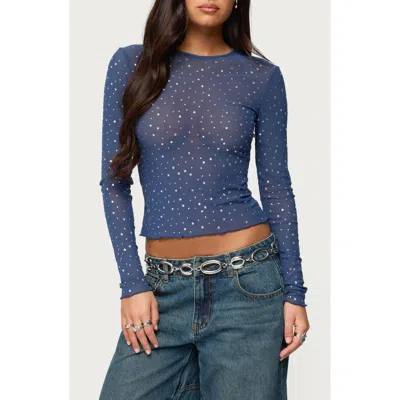 EDIKTED EDIKTED ANARI EMBELLISHED MESH TOP