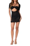 Edikted Andrea Cutout Knit Minidress In Black