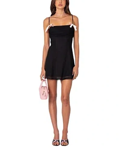 Edikted Anette Mesh Mini Dress In Black