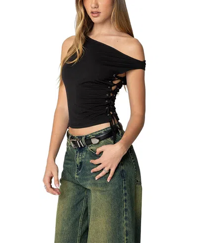 Edikted Angi Asymmetric Top In Black