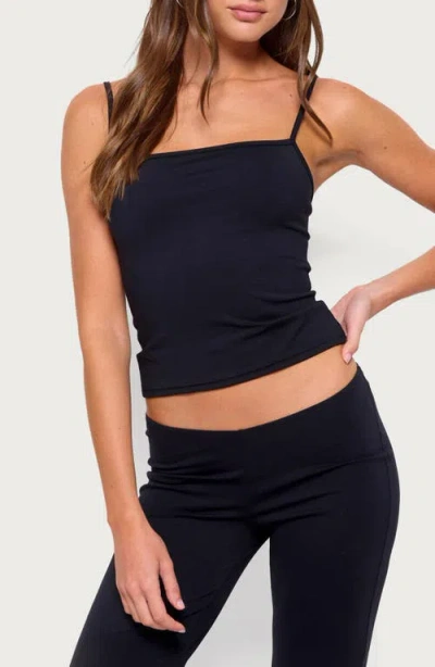Edikted Anika Straight Neck Tank Top In Black