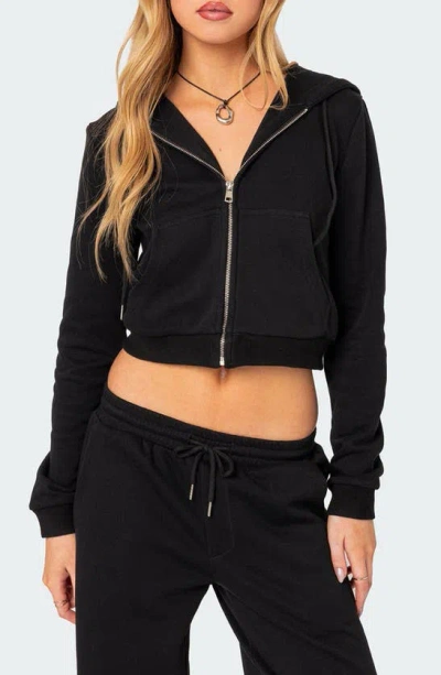 Edikted Women's Annalise Zip Front Hoodie In Black