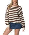 Edikted Anney Oversize Stripe Sweater In Brown-and-cream