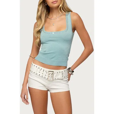 Edikted Annya Sequin Cutout Knit Top In Blue