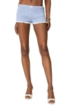 Edikted Antonia Gingham Scrunch Shorts In Light-blue