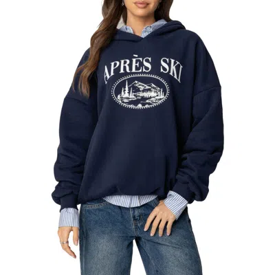 Edikted Apres Ski Oversized Hoodie In Navy