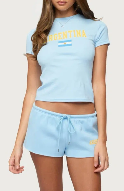 Edikted Argentina T-shirt In Blue