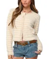 Edikted Aria Striped Fuzzy Knit Cardigan In Gray