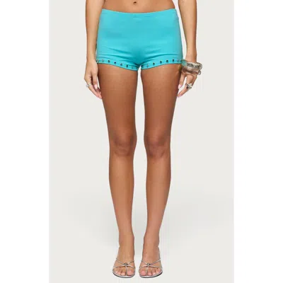 Edikted Ariadna Studded Micro Shorts In Blue