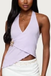 Edikted Arian Starfish Asymmetric Halter Top In Lilac, Women's At Urban Outfitters In Purple