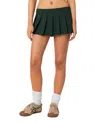 Edikted Ariana Pleated Microskort In Green