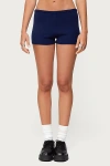 Edikted Arianna Knit Shorts In Navy, Women's At Urban Outfitters In Blue