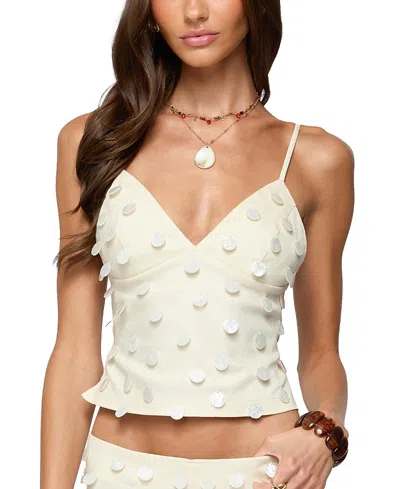 EDIKTED ARIELLE IRIDESCENT BACKLESS TOP