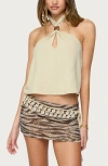 Edikted Ariya Keyhole Halter Top In Neutral
