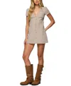Edikted Arli Gingham Button Up Romper In Brown