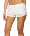 Edikted Arlie Floral Texured Sheer Shorts In White