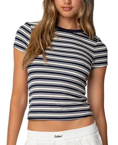 Edikted Arlyn Striped T Shirt In Mix