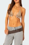 EDIKTED EDIKTED ARUBA BEADED CROCHET BRA TOP