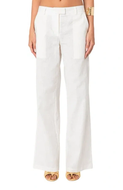Edikted Arya Cotton Pants In Cream