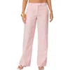 Edikted Arya Straight Leg Cotton Pants In Pink