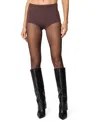Edikted Ashlin Knit Micro Shorts In Brown