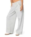 Edikted Ashtin Ruffle Trim Sweatpants In Gray Melange