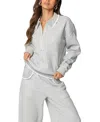 Edikted Ashtin Ruffle Trim Sweatshirt In Gray Melange