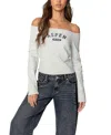 Edikted Aspen Ski Club Off The Shoulder Top In Gray Melange