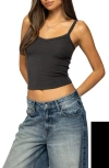Edikted Aspyn V-neck Ribbed Tank Top