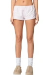 Edikted Astor Stripe Stretch Cotton Shorts In White-and-pink