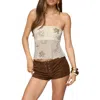 Edikted Astra Beaded Sheer Strapless Top