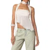 Edikted Asymmetric Two Piece Scarf Top In Cream