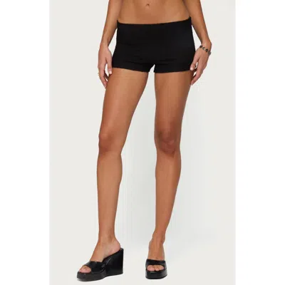 Edikted Atile Textured Micro Shorts In Black