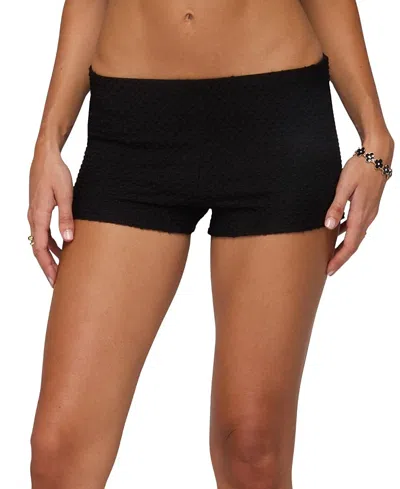 Edikted Atile Textured Micro Shorts In Black