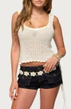 Edikted Aurelle Open Stitch Tank Top In Neutral