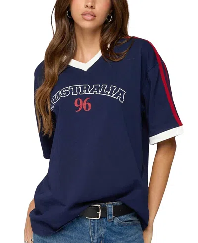 Edikted Australia 96 Contrast Oversized T Shirt In Multi